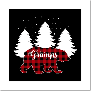 Buffalo Red Plaid Gramps Bear Matching Family Christmas Posters and Art